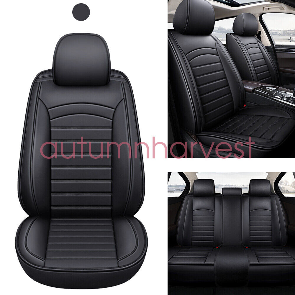 For Toyota Car Seat Cover Full Set Leather 5-Seats Front Rear Protector Cushion