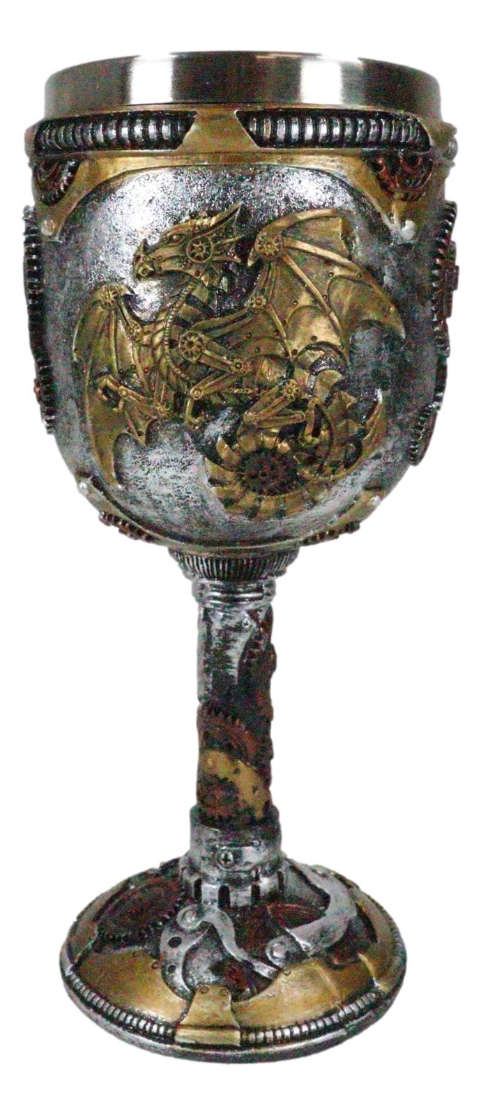 Steampunk Mechanical Gearwork Dragon Wine Goblet Decor Gift