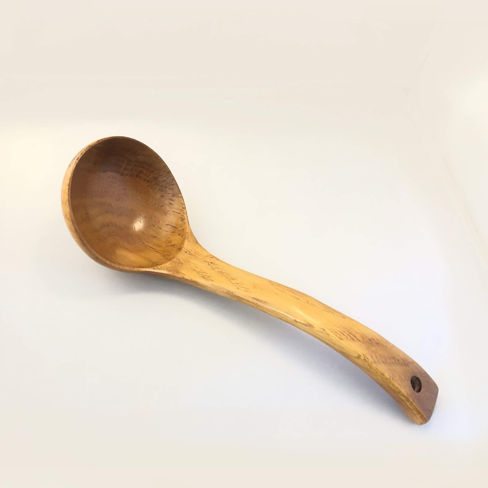 JB Home Collection, Wooden Soup Ladle, 10.35” Long Brown Natural Wood Spoo