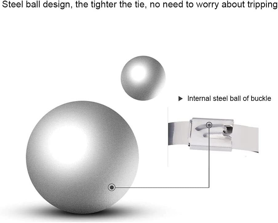 100 Pcs Stainless Steel Metal Zip Ties Heavy Duty Self-Locking Cable Ties US