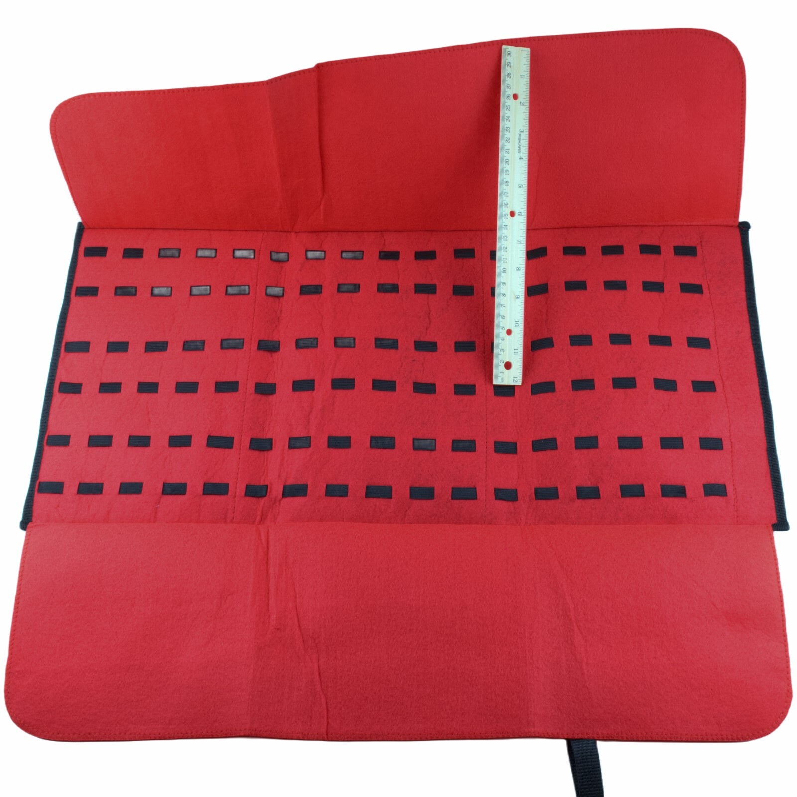 Knife Roll Carrying Storage Case Pack Holds 60 Pocket Knives Faux Leather