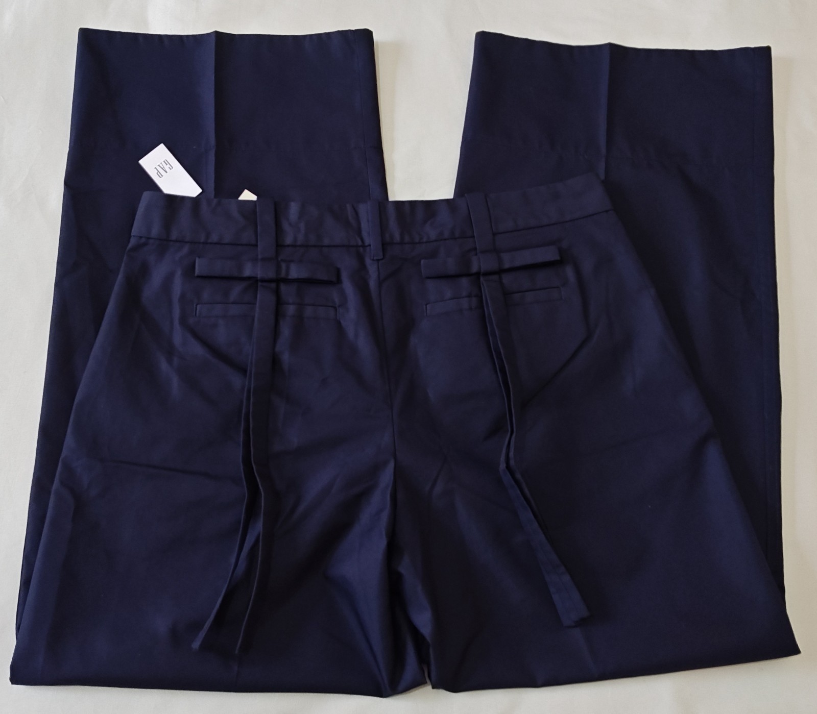 GAP x Sandy Liang Mid Rise Bow-Back Navy Blue Khakis, LTD ED - Women’s Size 10