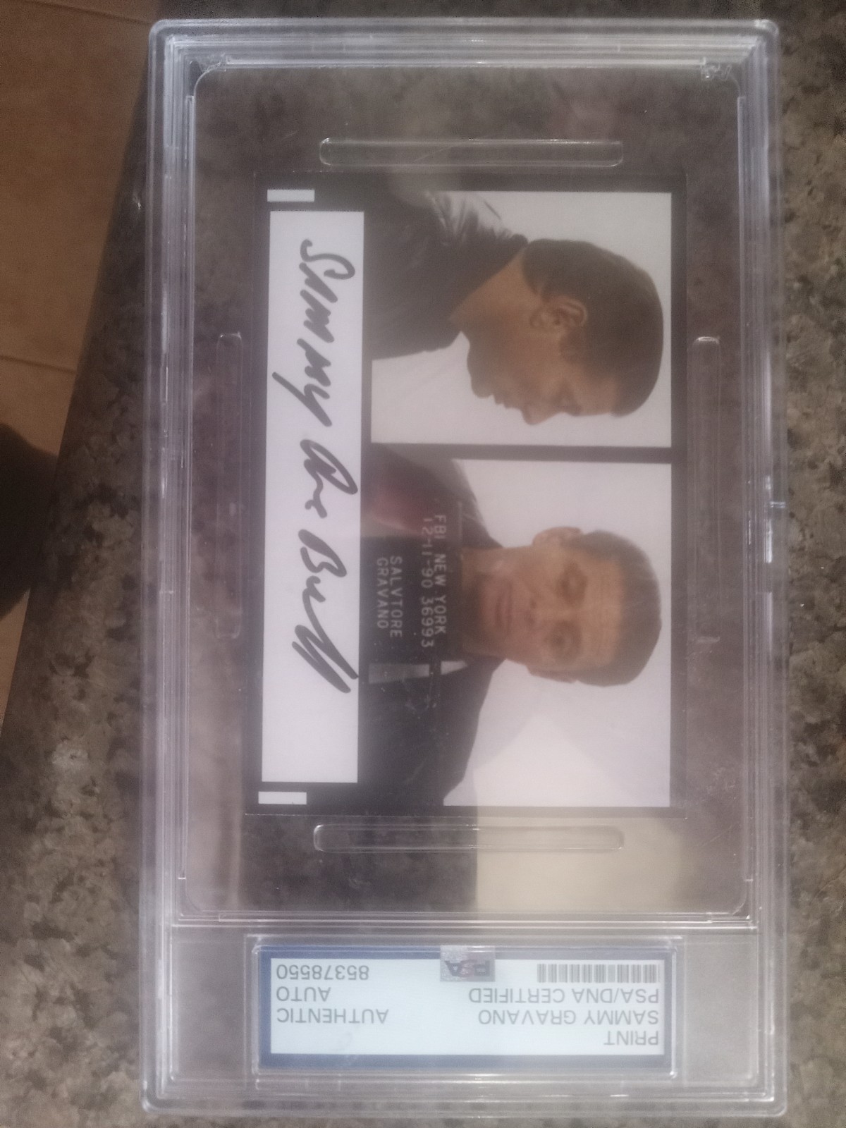 Sammy The Bull Signed Mugshot Card PSA