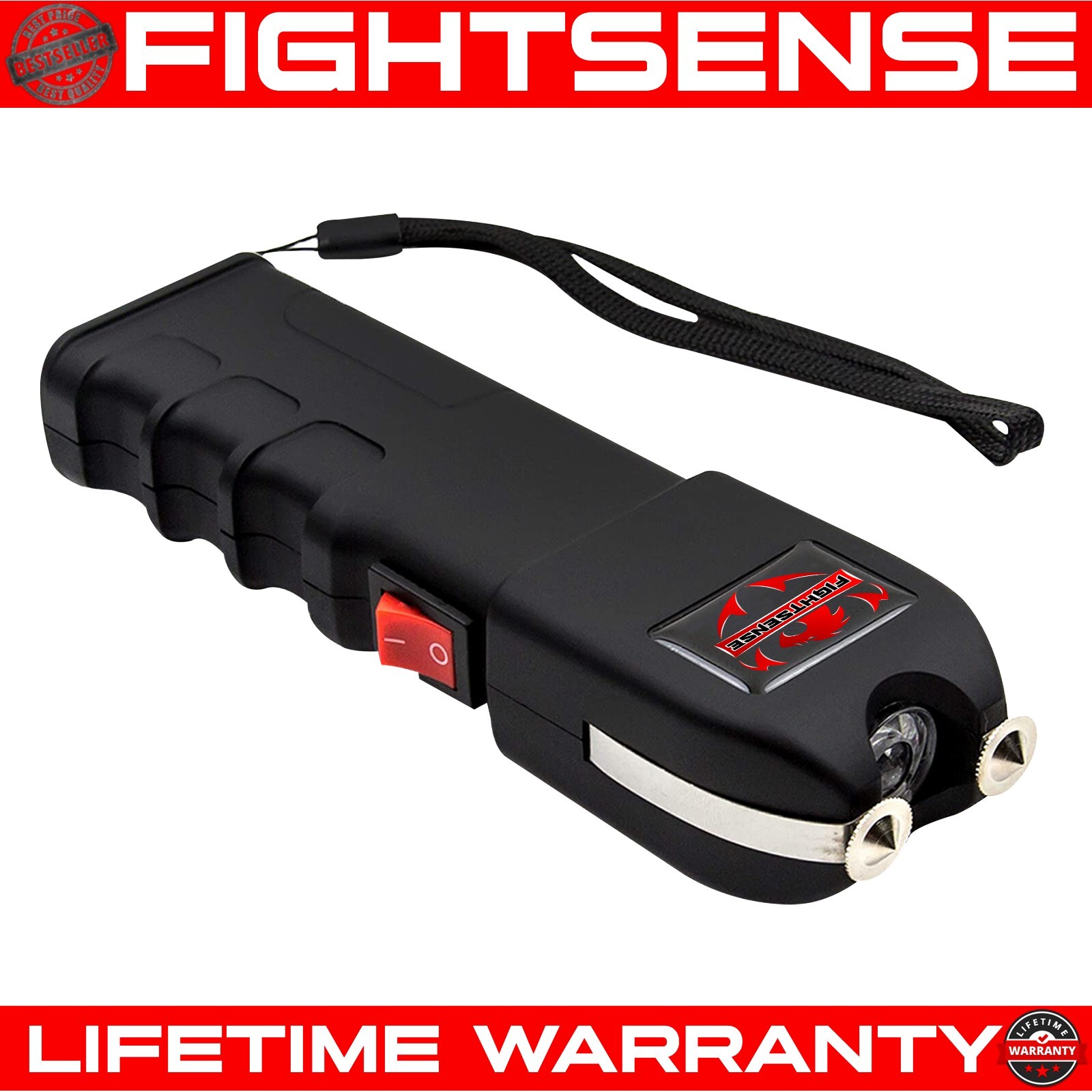 FIGHTSENSE mega Stun Gun VTS-989 - 600BV Heavy Duty Rechargeable LED Flashlight