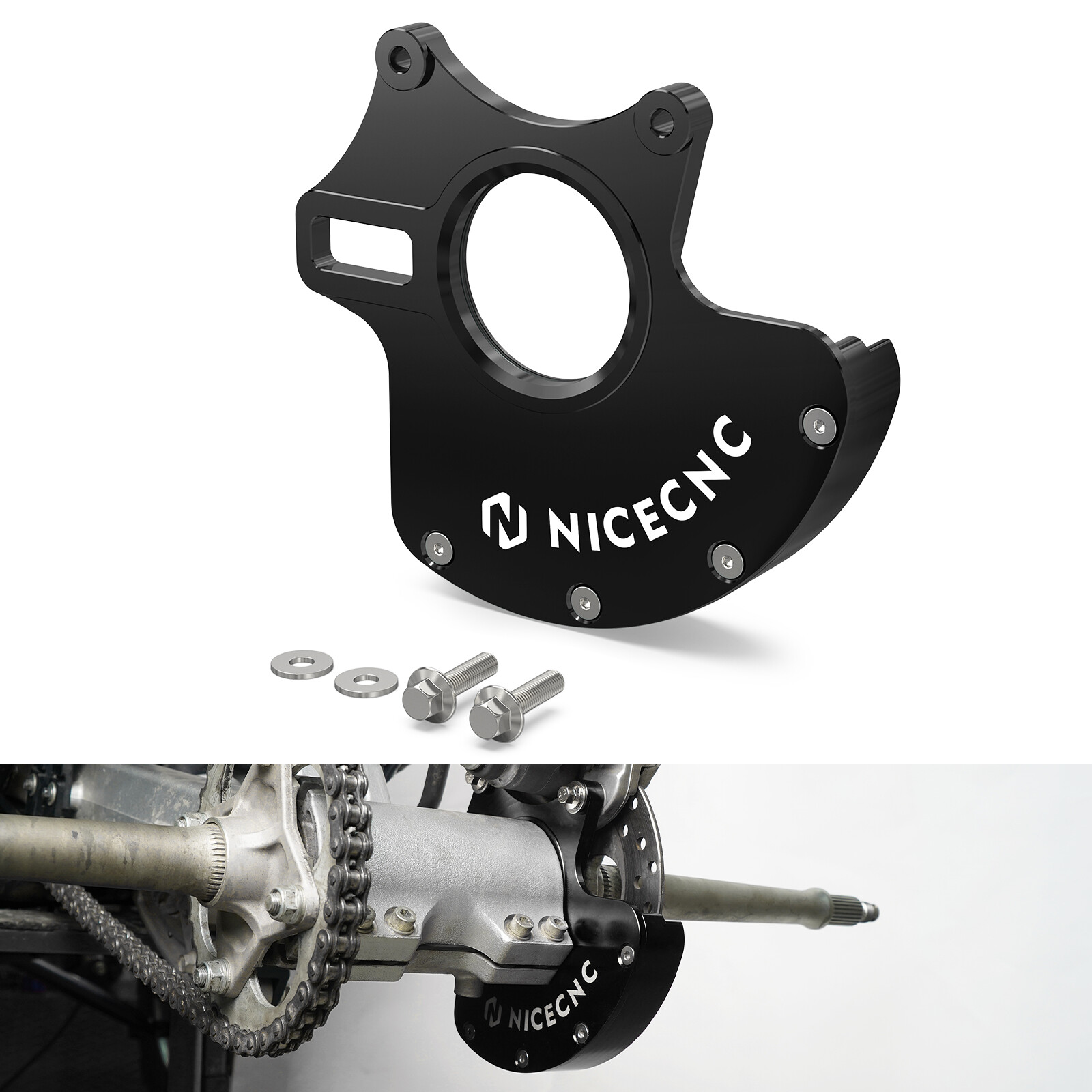 Rear Caliper Bracket Rotor Guard #43211-HP1-000 For Honda TRX450R TRX450ER Black