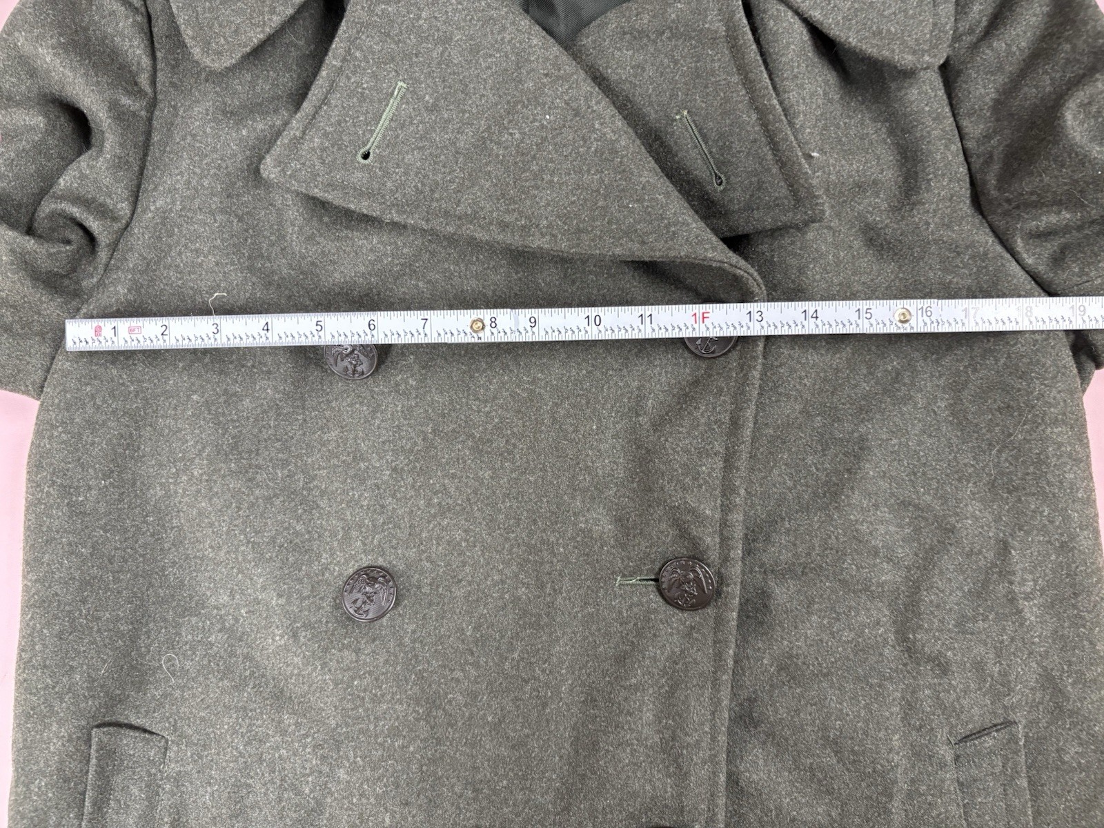 WWII USMC Overcoat 1942-43 Quartermaster 4-L Long Wool Coat