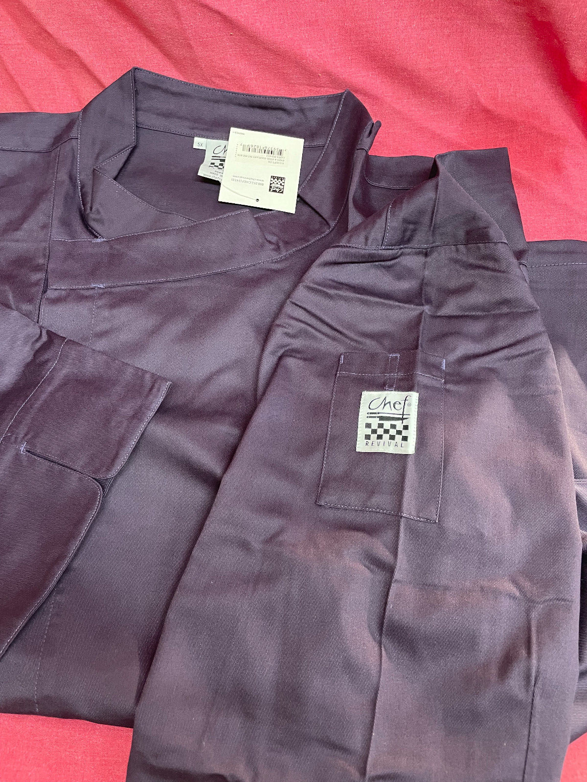 NEW Chef Revival Chef Jacket with Snap Buttons, Eggplant- size 5X