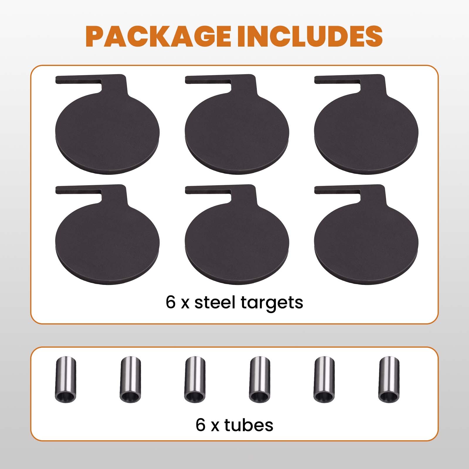 Q235 Steel Target Dueling Tree DIY Kit 6pc 6" x 3/8" Paddles with Tubes Brand