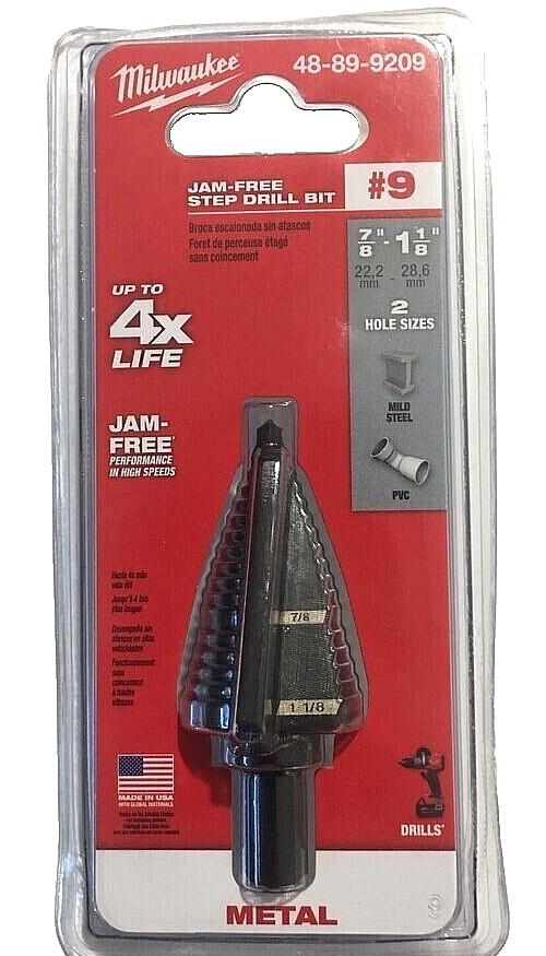 MILWAUKEE (48-89-9209) #9 (LOT OF 8) Step Drill Bit- New Sealed (FREE SHIPPING)