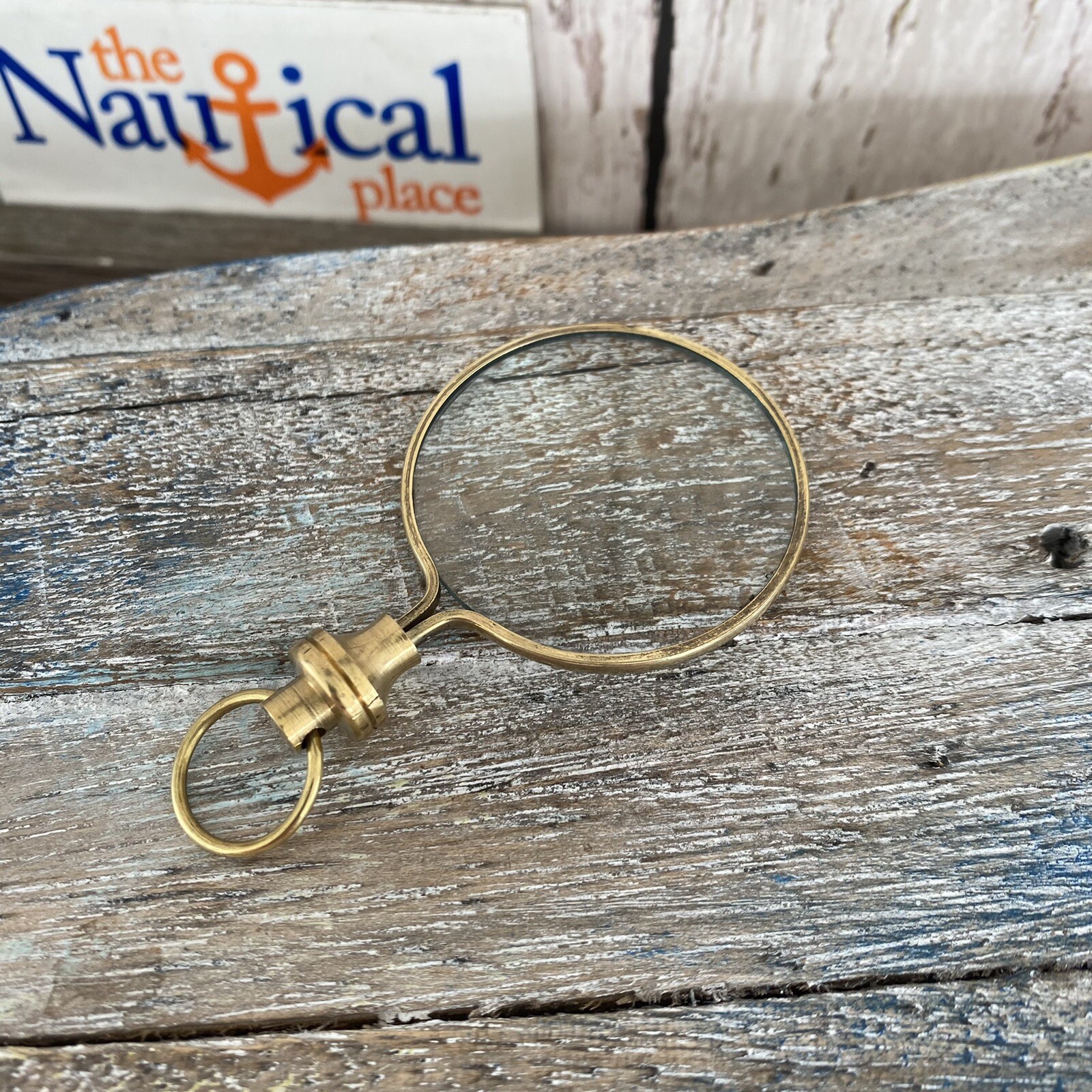Brass Magnifying Glass - Round Magnifier, Necklace Monocle Pendant, Page Reading