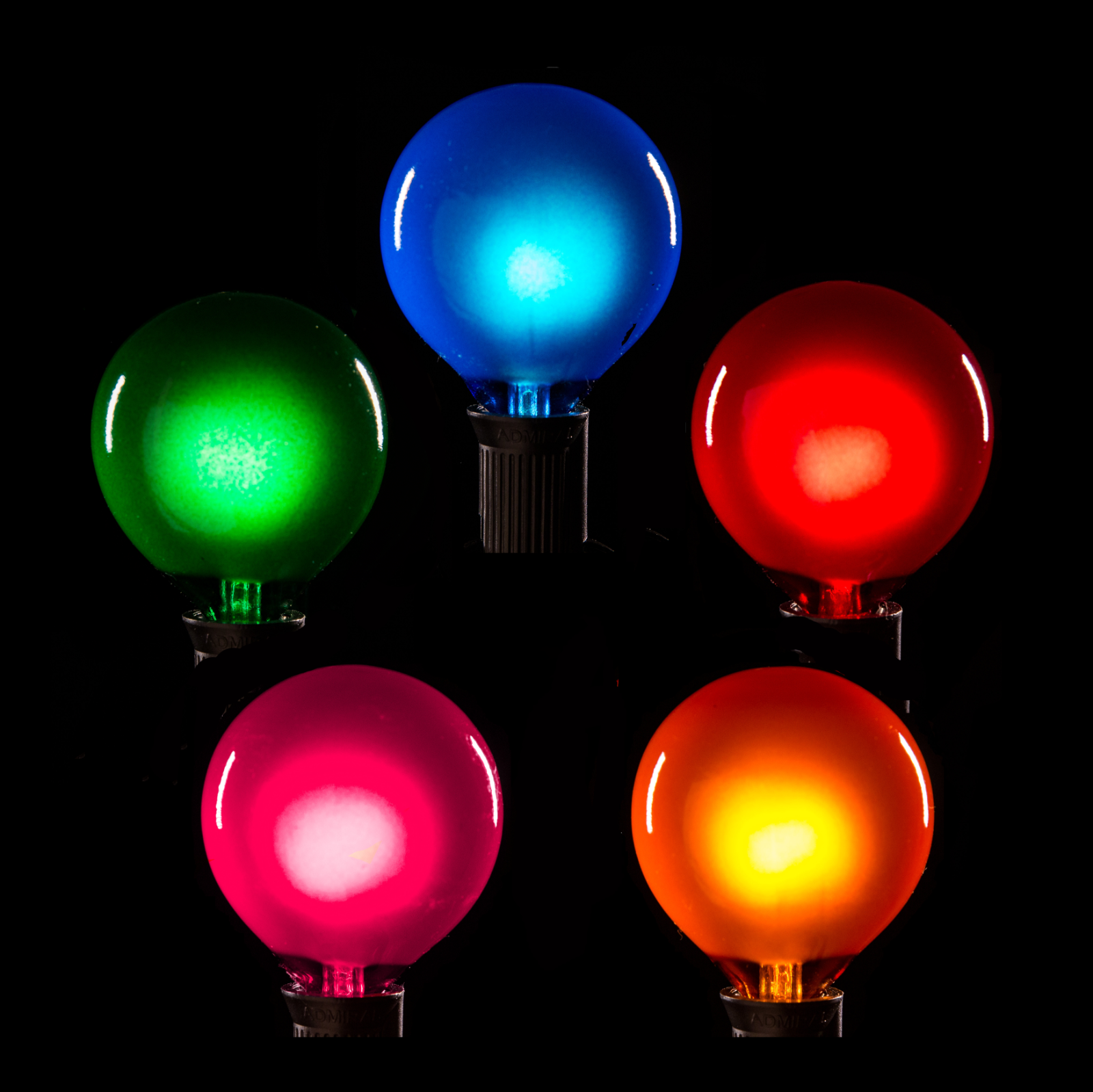 G40 Multi Color String Lights for Party Bedroom - White Wire - 10’ 25’ 50' 100'