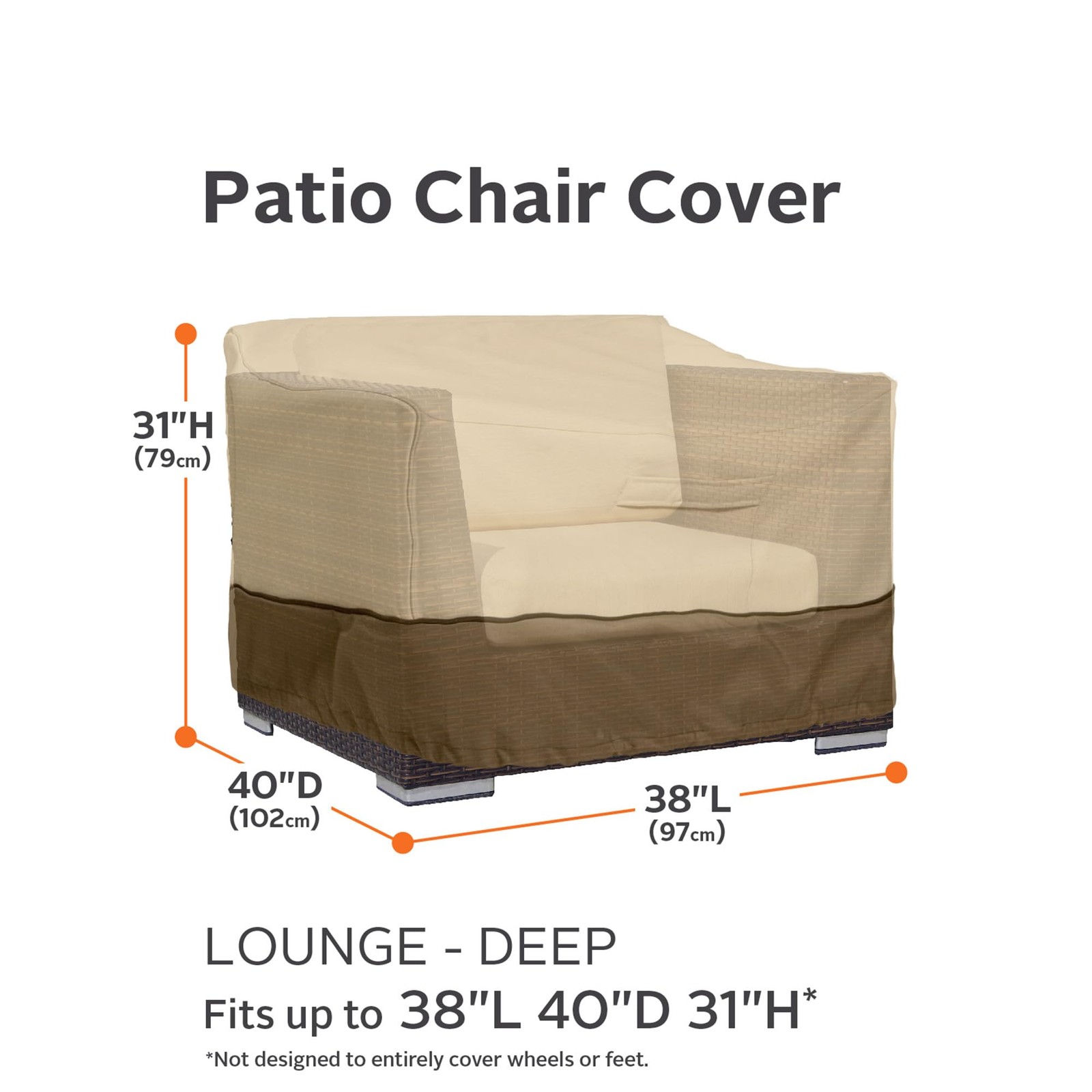 Classic Accessories Veranda Water-Resistant Patio Lounge Chair Cover 4 Pack