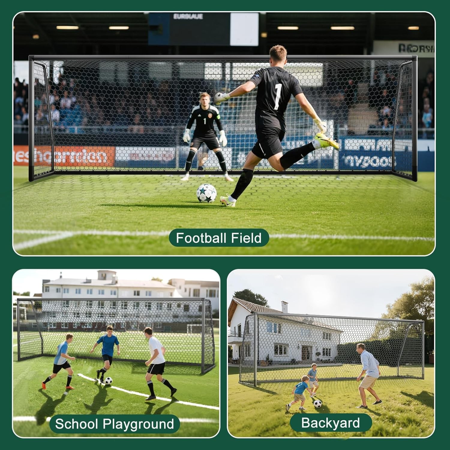 NAIZEA 24x8ft Soccer Goals 2.6" Aluminum Heavy-Duty Soccer Goal For Soccer Clubs