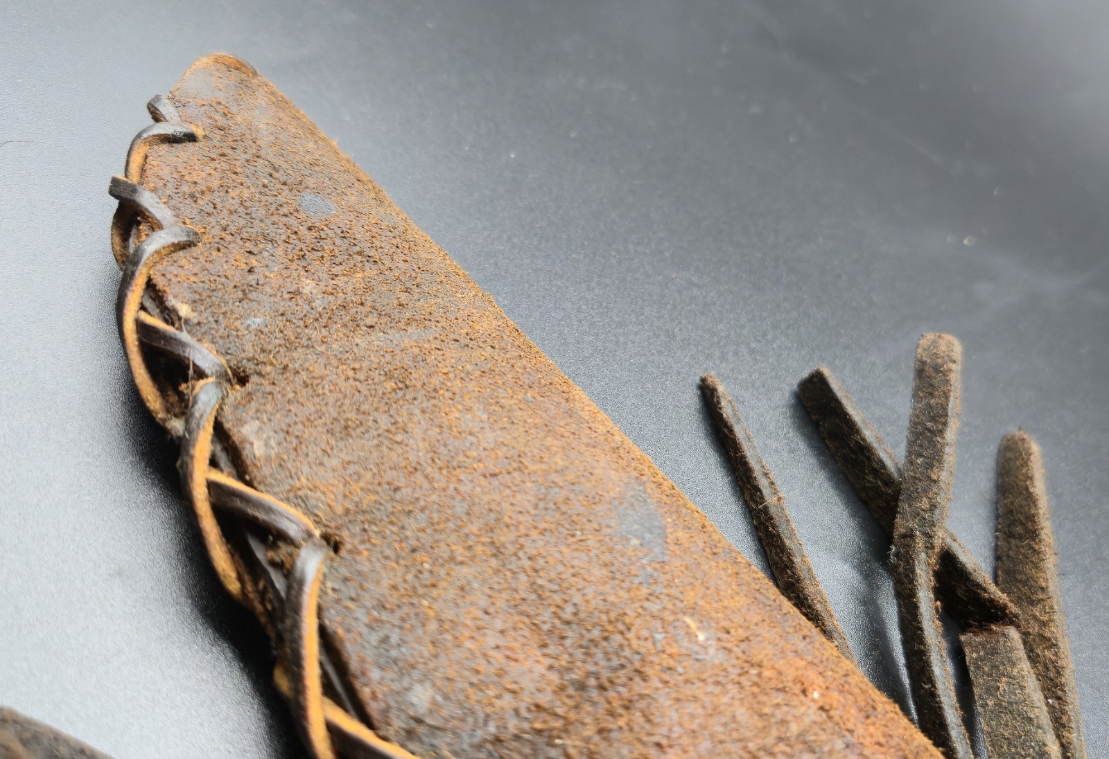 Vintage Trade Knife collectible with leather fringe sheath