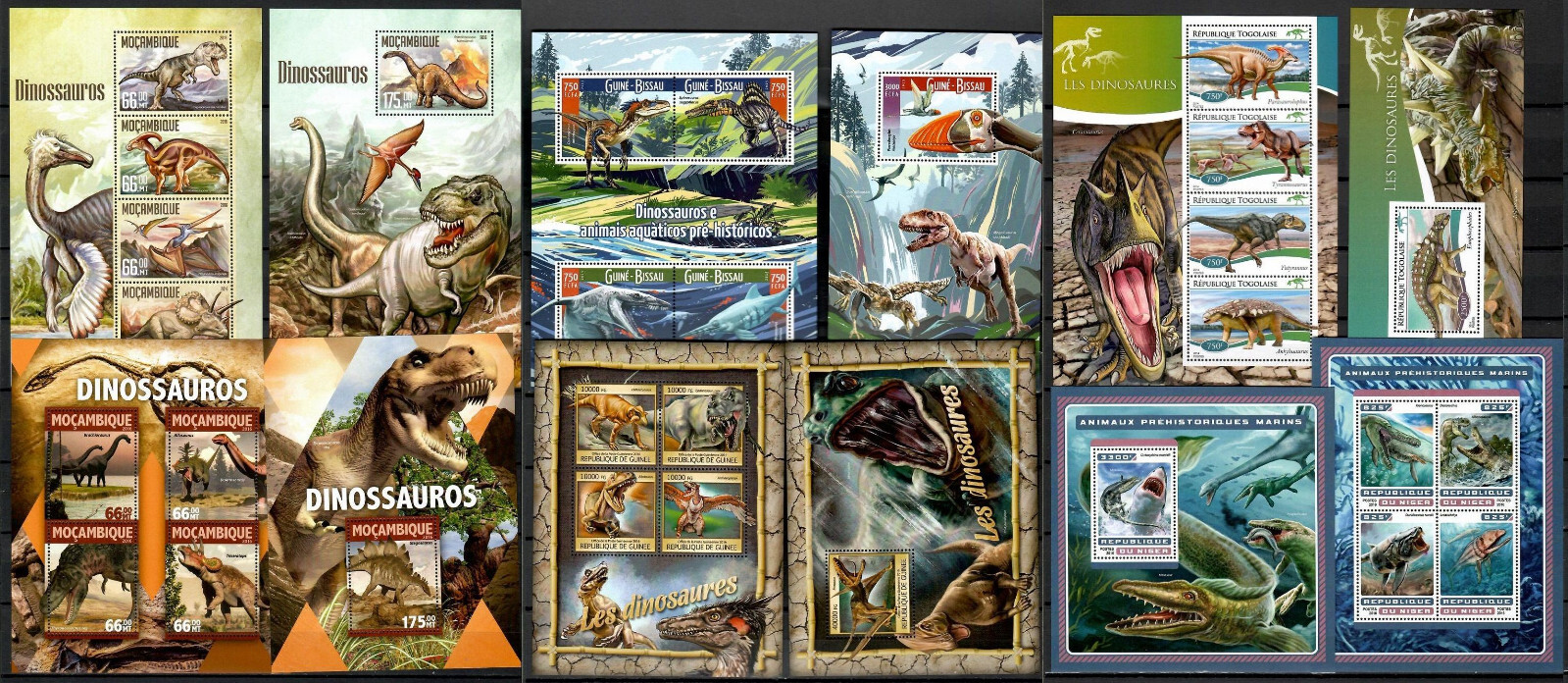 Dinosaurs Prehistoric animals Collection 100 sheets MNH Yvert CV 1,645€ #CNA210