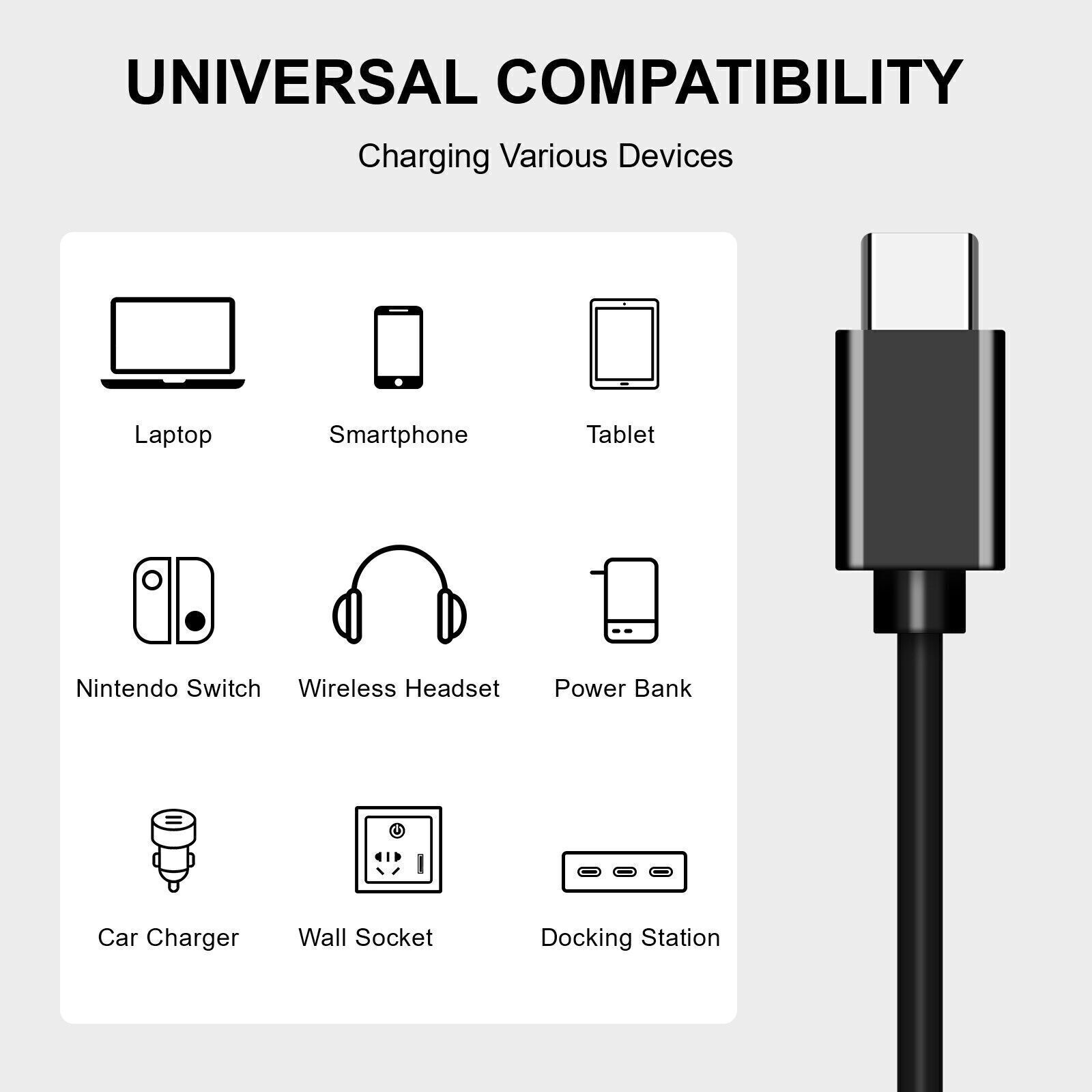 USB-C to USB C Type-C Fast Charging Data SYNC Charger Cable Cord 3/6/10FT lot