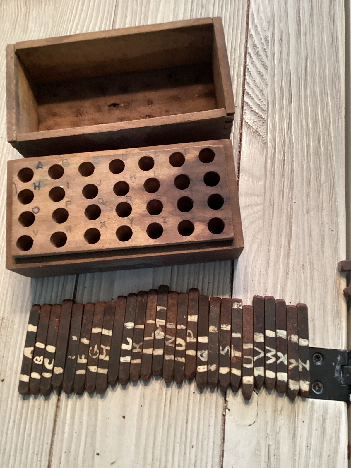 VTG Box Of Machinists Steel Letters. Set Of 28