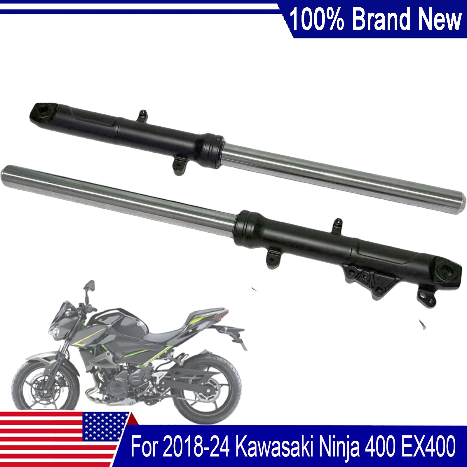 New Front Shock Absorber Fork Suspension For 2018-2024 Kawasaki Ninja 400 EX400