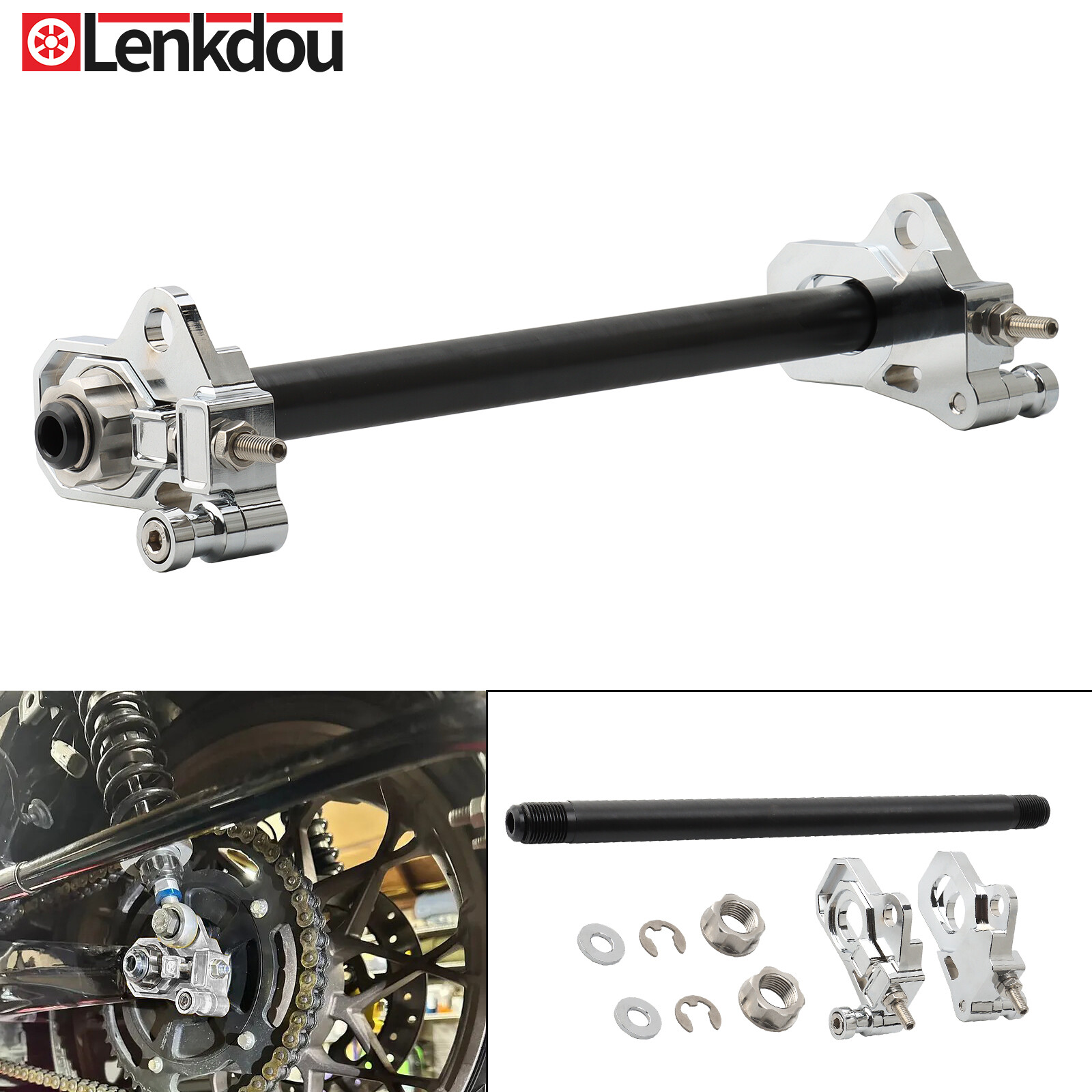 For Harley Motorcycle Rear Axle Adjuster Kit Street Glide Road King FLHR 2009-UP