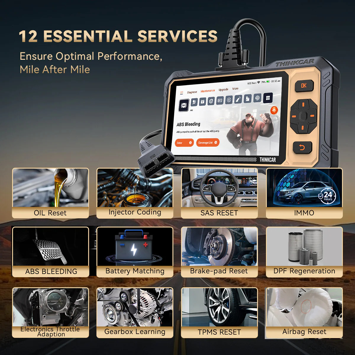 🔥2025 ThinkScan 662 OBD2 Scanner Engine ABS SRS SAS AT TPMS EPB Diagnostic Tool