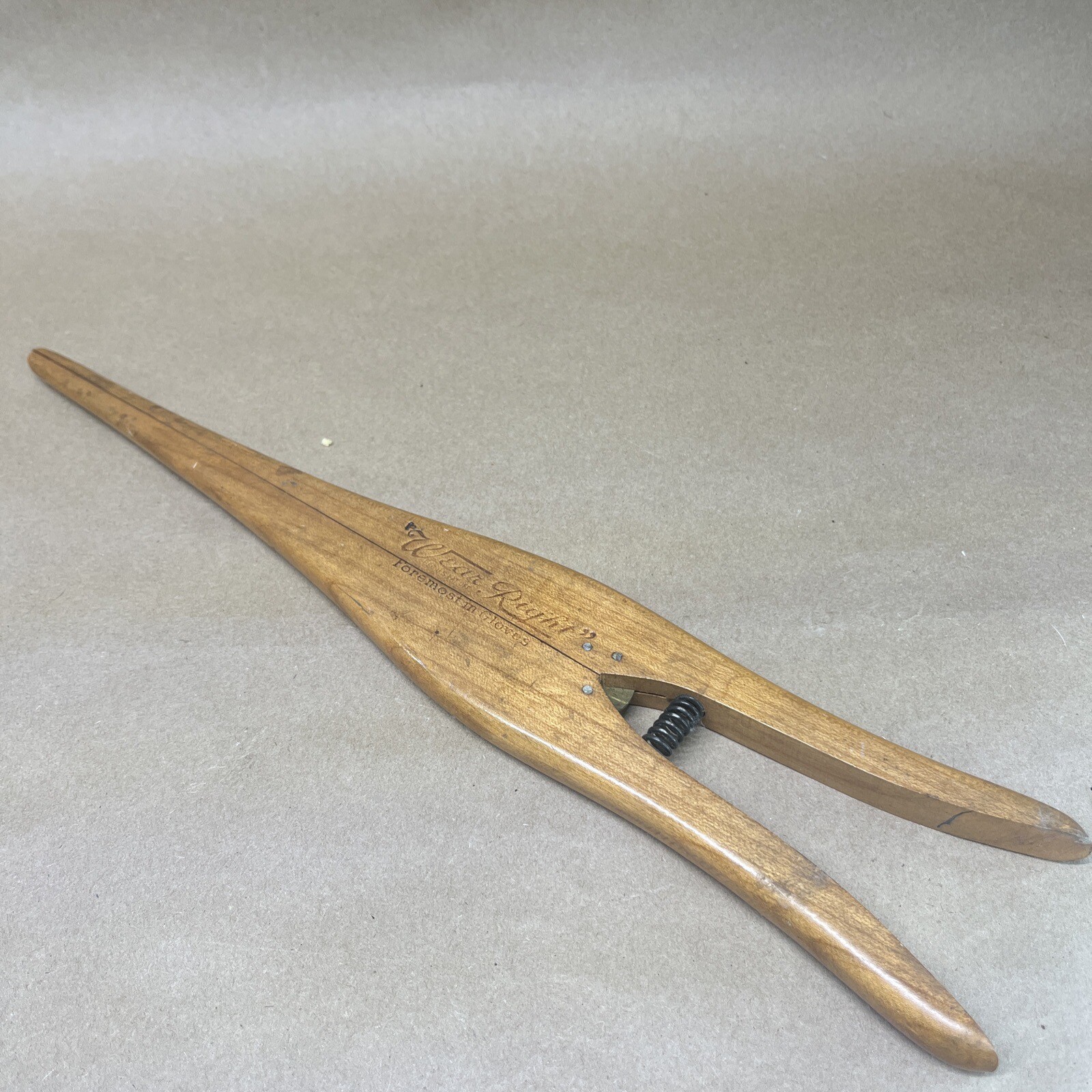 VINTAGE GLOVE STRETCHER • Wear Right, Wood With Metal Spring • 14”