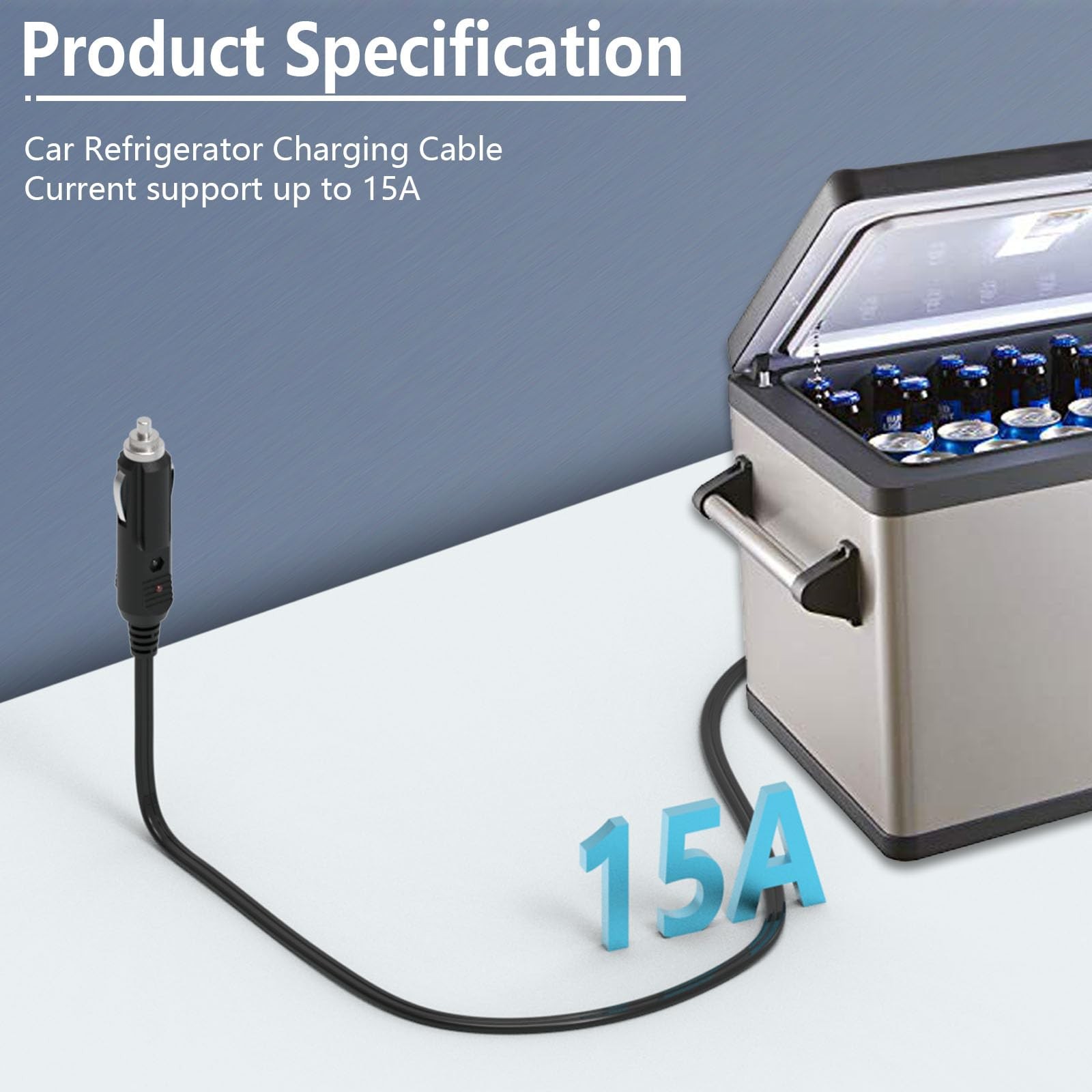 12V Portable Car Refrigerator DC Power Cord Fridge Freezer Cooler Charger for Bo