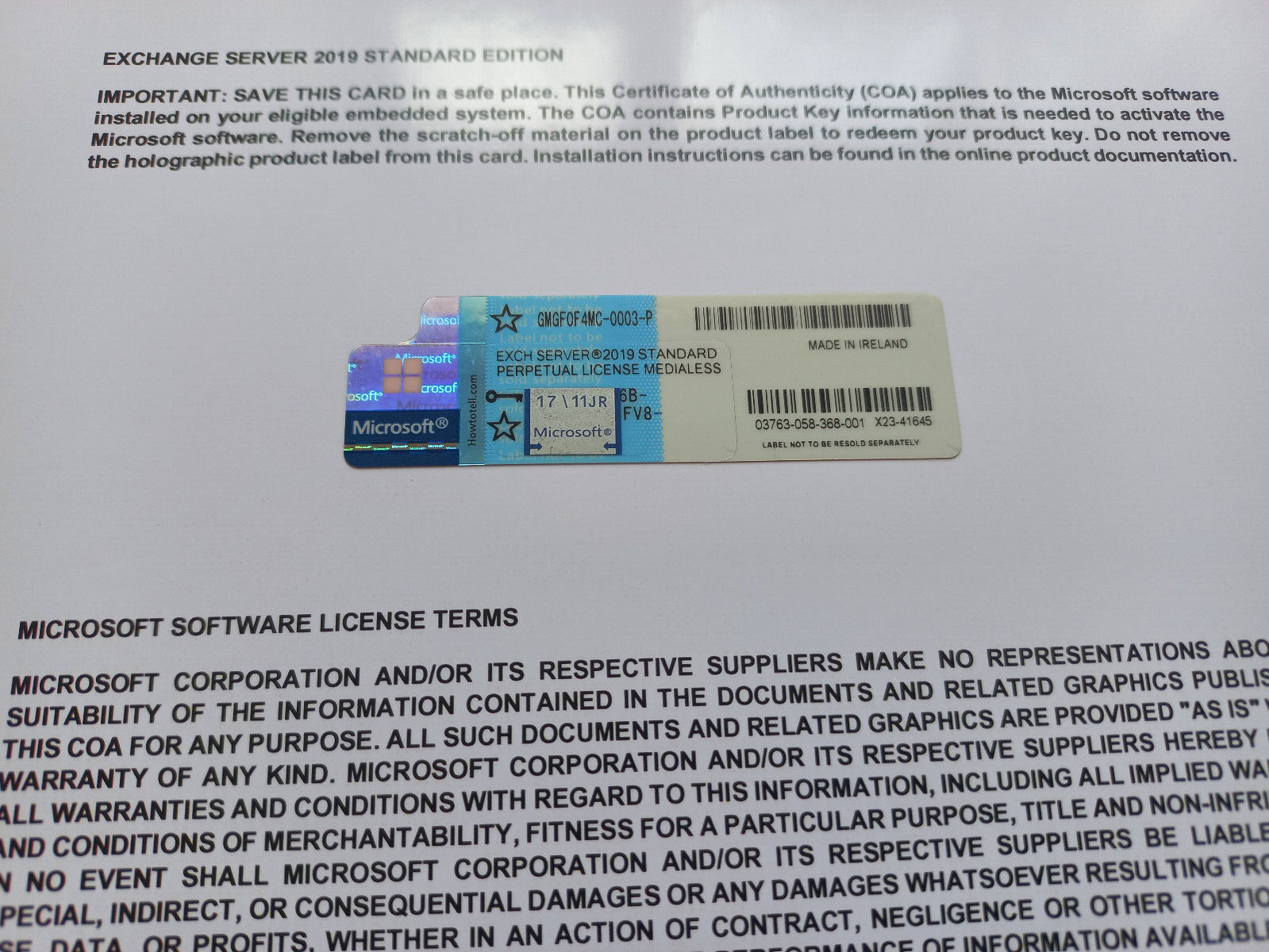 Microsoft Exchange Server 2019 STANDARD w Retail 1000 CALs GMGF0F4MC Authentic