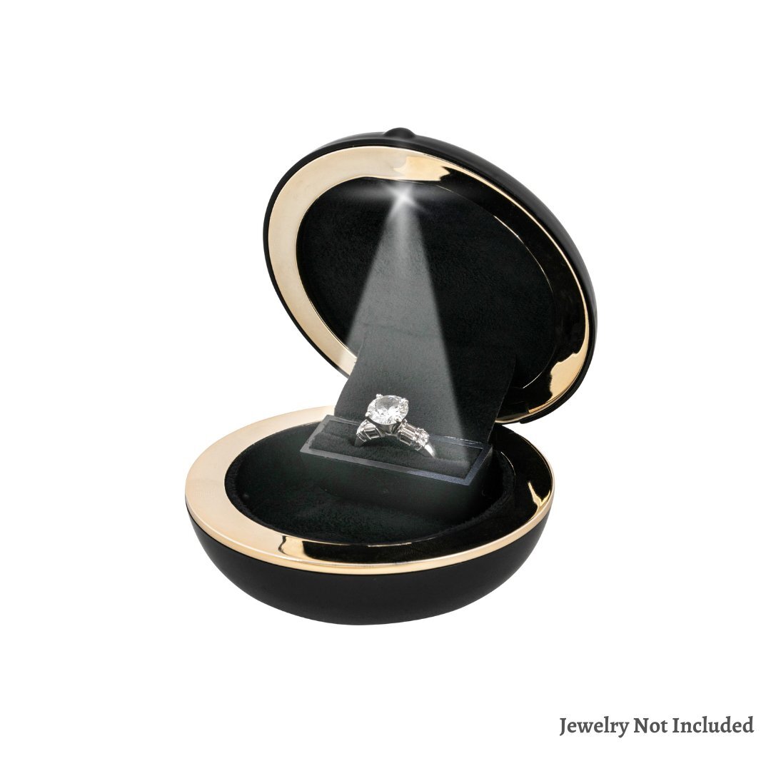 Novel Box Slim LED Lighted Wedding Engagement Jewelry Ring Presentation Box