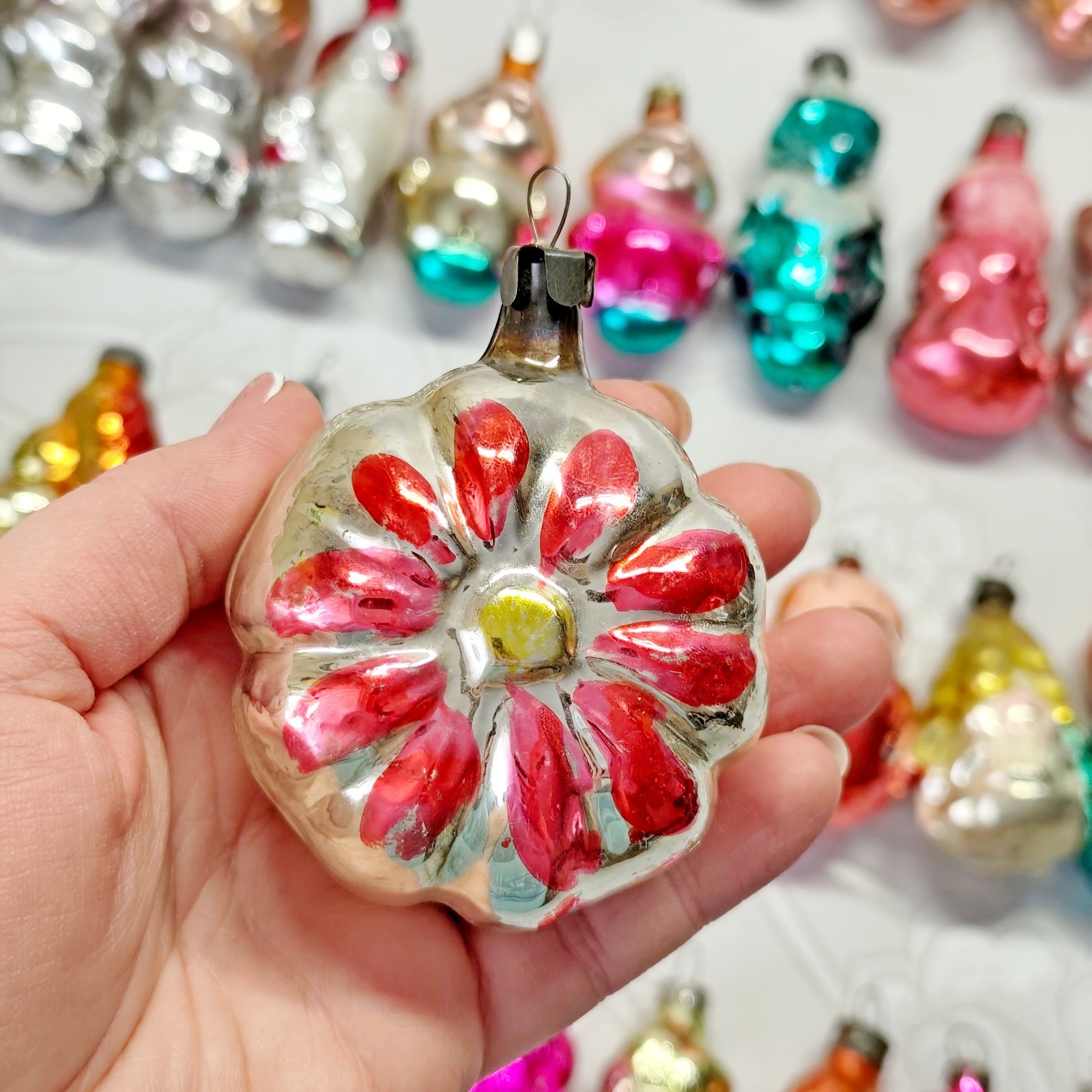 Vintage glass Christmas Ornament character animal decoration soviet USSR №728