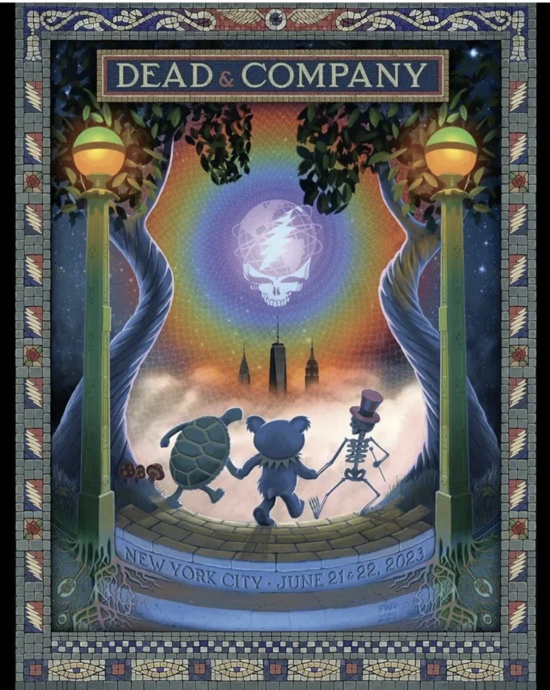 Dead & Company Foil Poster NYC Citi Field 6/21 6/22 2023 Tour Concert Poster