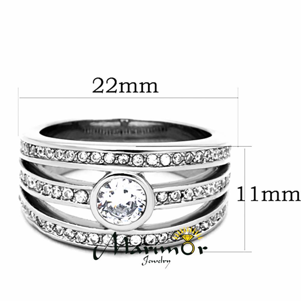 .665 Ct Cubic Zirconia Stainless Steel 316L Anniversary Fashion Ring Sizes 5-10
