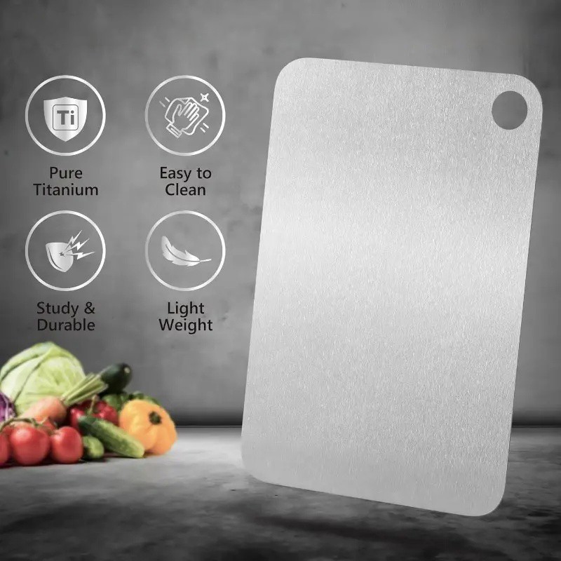 Titanium Cutting Boards for Kitchen, 100% Pure Titanium Double-sided food-grade
