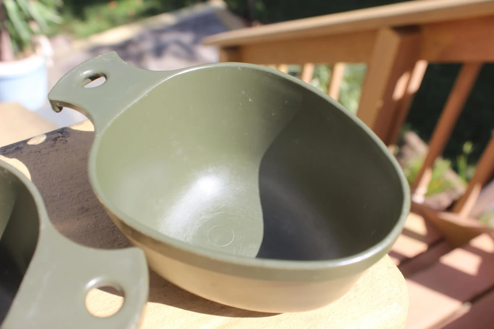 THREE Genuine USED Swedish Army Mess Kit Plastic Drinking Mug Kuksa Cup Kåsa