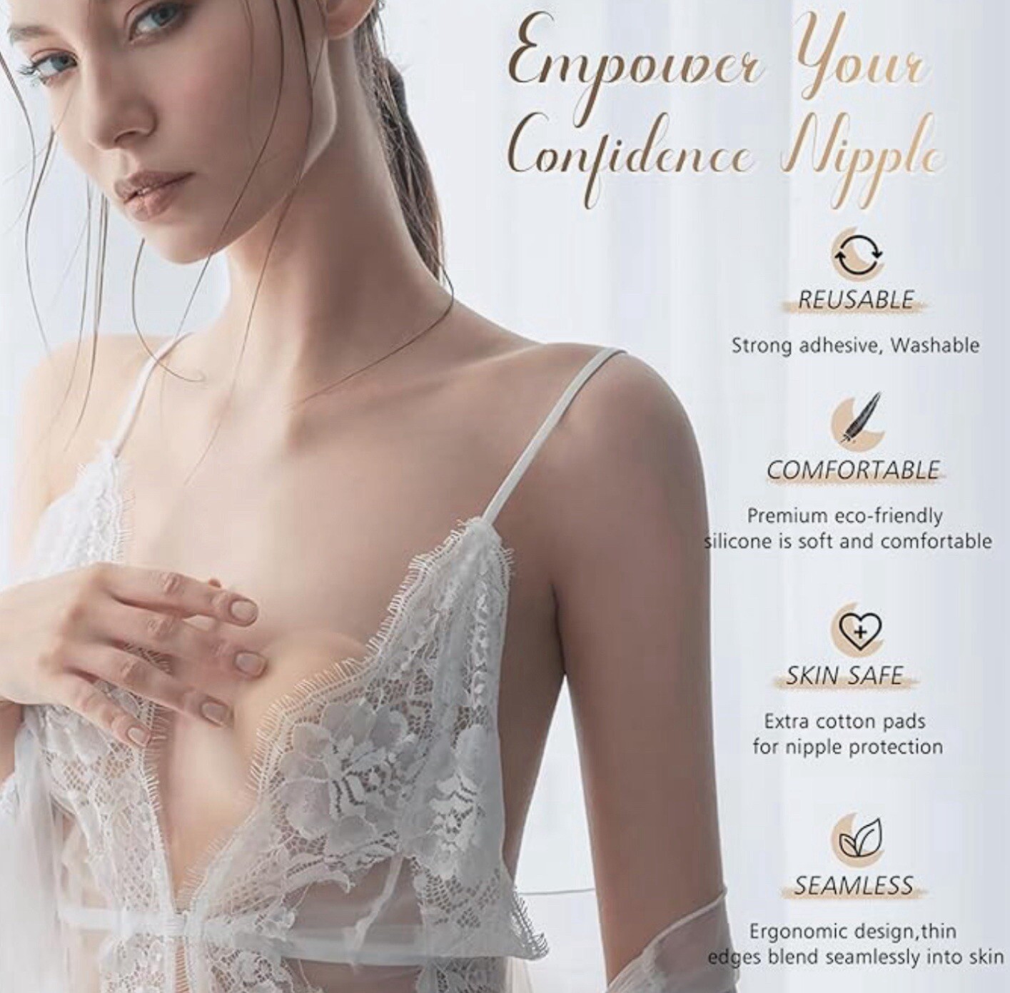 5 Pairs Nippleless Cover Pasties Women Reusable Adhesive Silicone Nipple Round