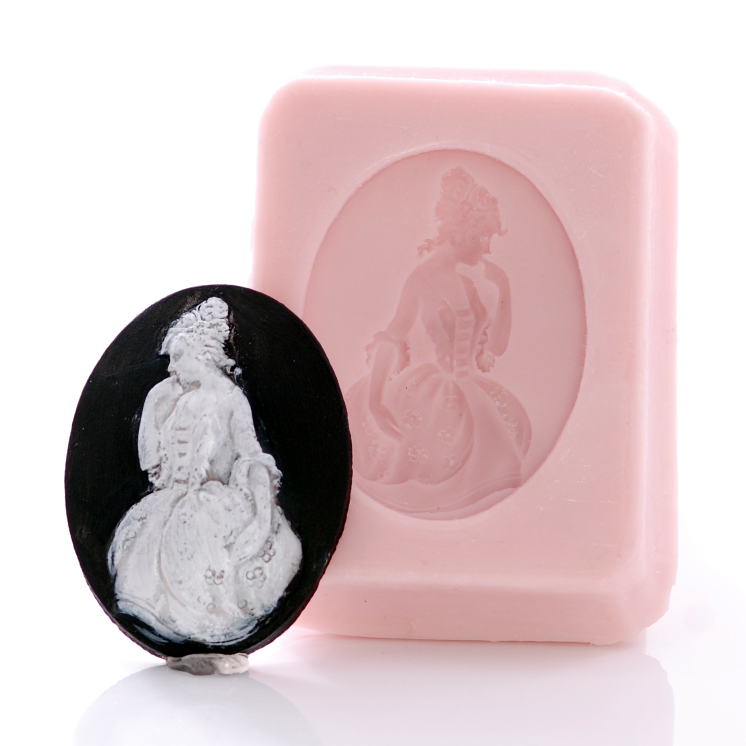 Victorian Style Cameo Silicone Mold Food Safe or Craft Flexible Mould (535)