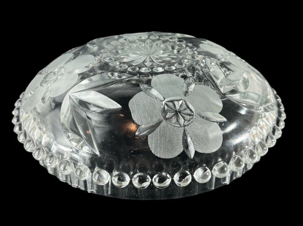 DECOR Italian Floral Beaded Art Glass Serving Bowl Set & Six Bowls Insalta Oslo