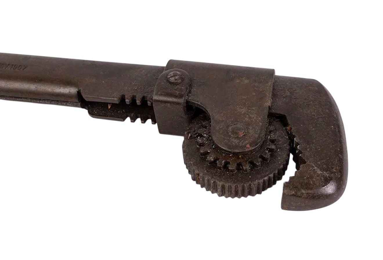 Antique 1907 Craftsman Tool Co. 14" Roller Jaw Type Pipe Wrench - Please Read