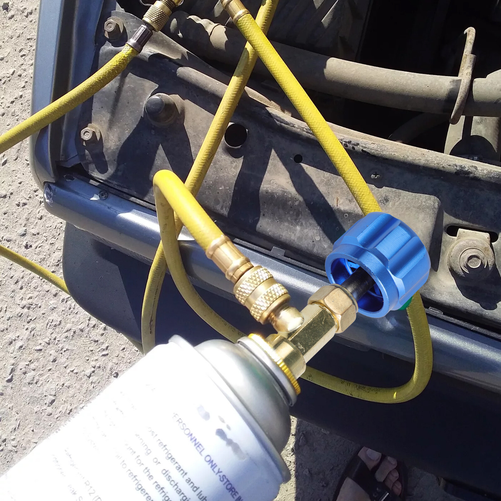 R1234YF Can Tap Valve Kit Self-Sealing & Puncture w/ Adapter for A/C Refrigerant