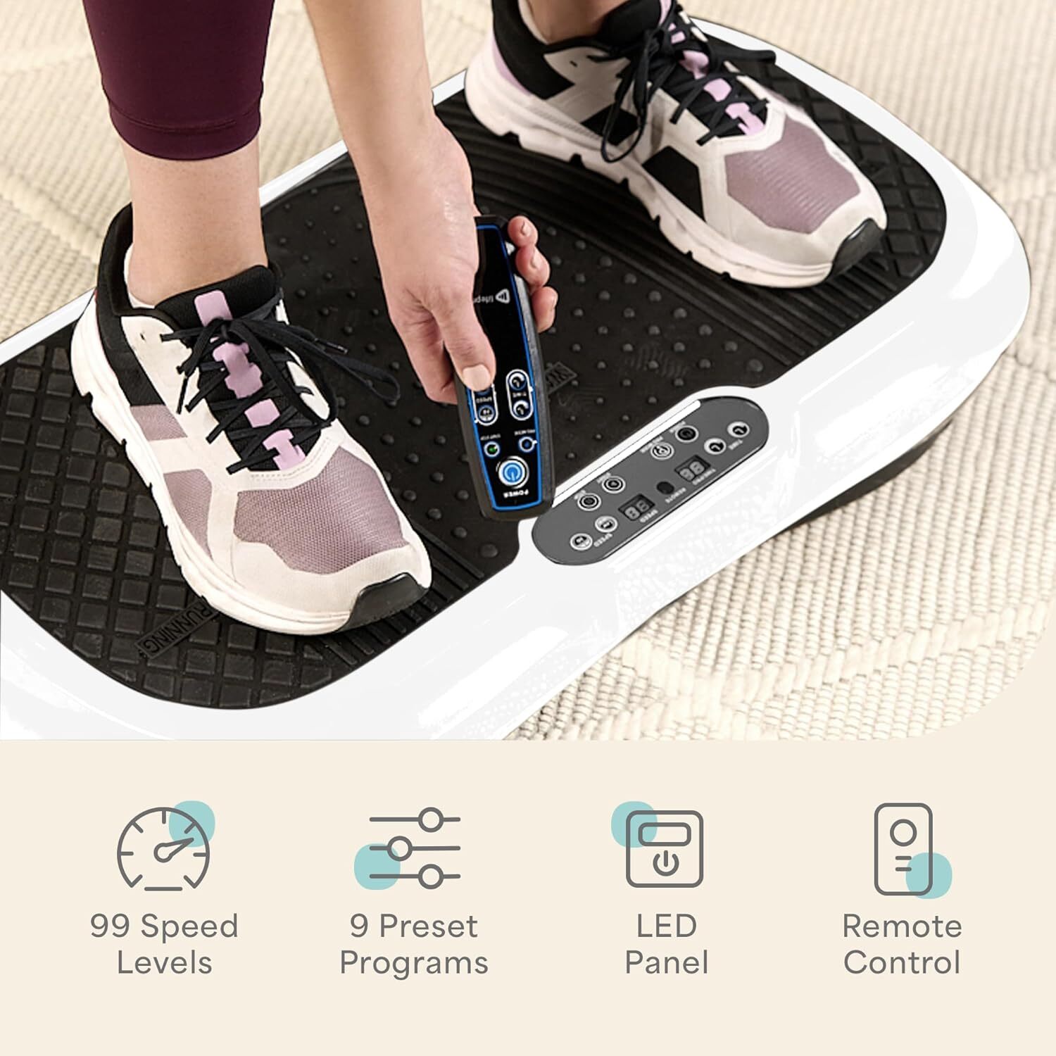 Lifepro Waver Vibration Plate – Full-Body Workout Machine with Bands & Remote