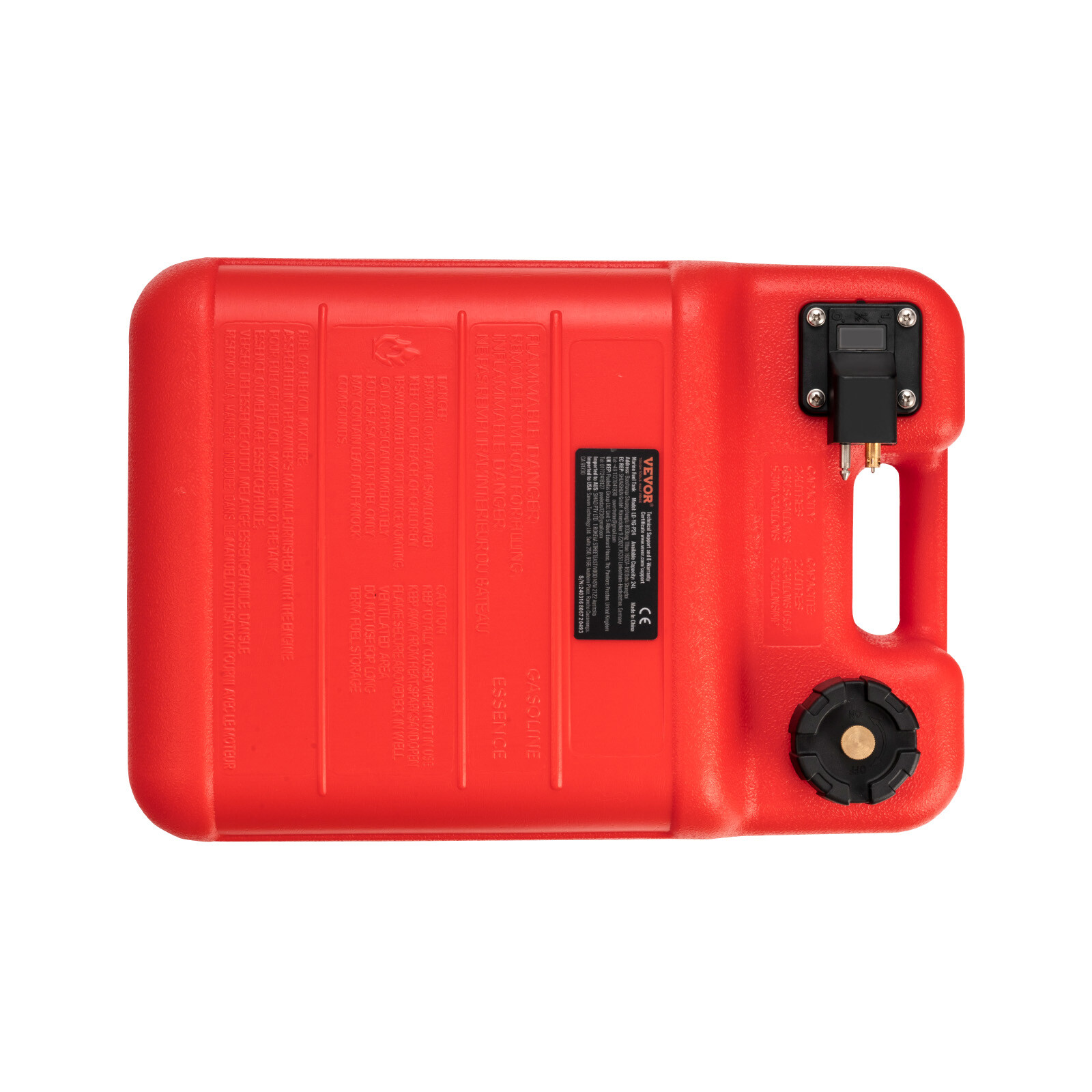 VEVOR Boat Fuel Tank Portable Marine Outboard Gas Tank 6.34 Gallon/24L with Hose