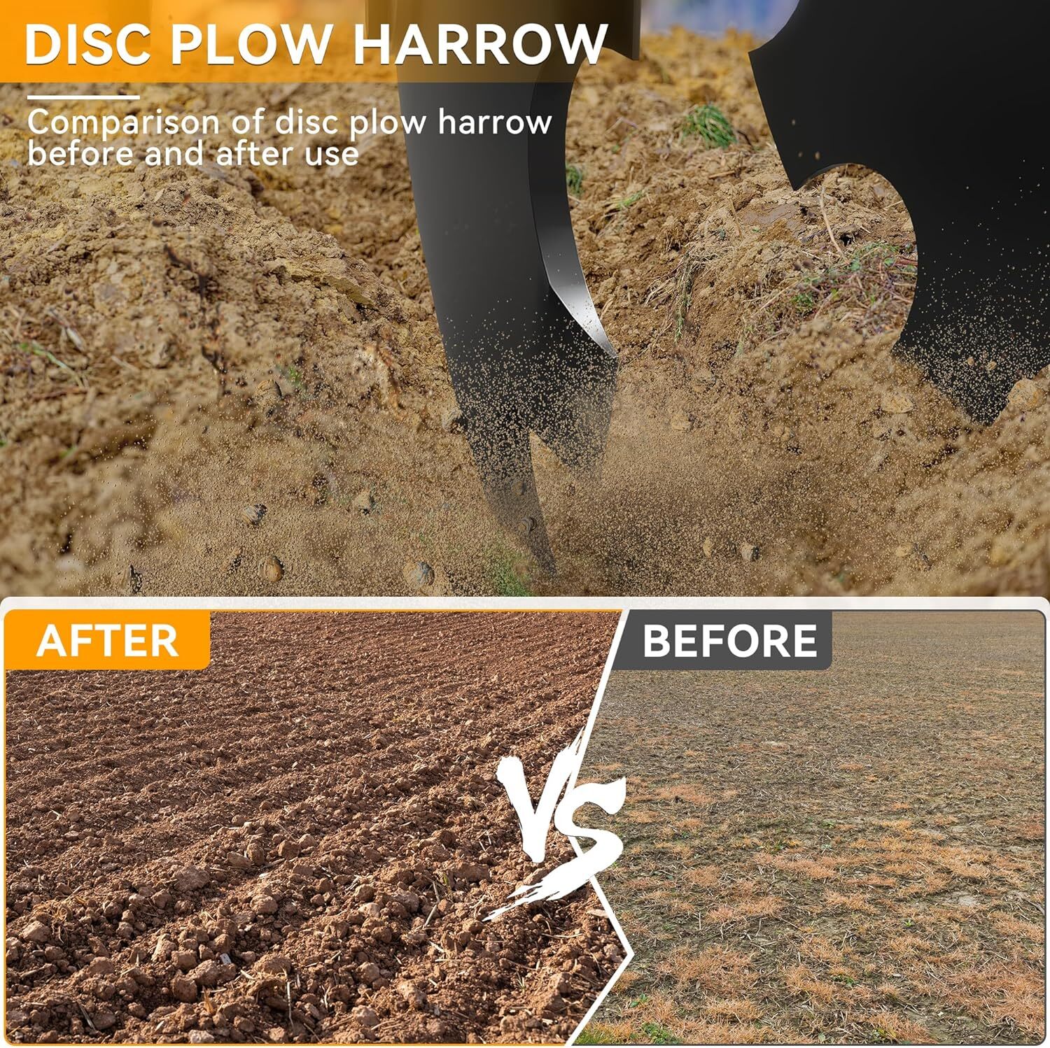 Heavy-Duty 32" Disc Plow Harrow Mount W/ 2" Receiver Hitch Mount for ATVs /UTVs