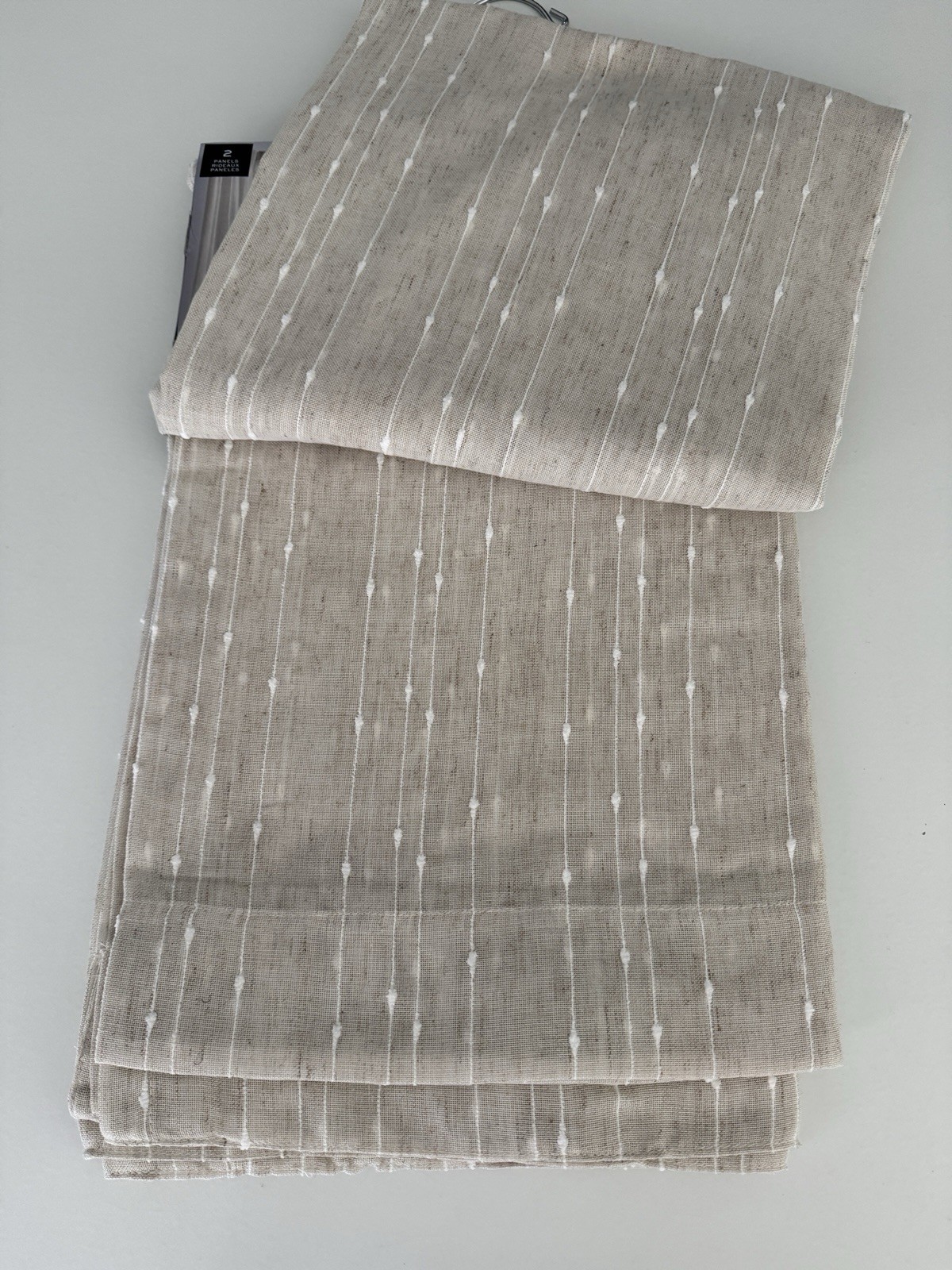 New Ralph Lauren Window Curtains 2 Panels Natural 54 x 96 Linen Back Tab Marley