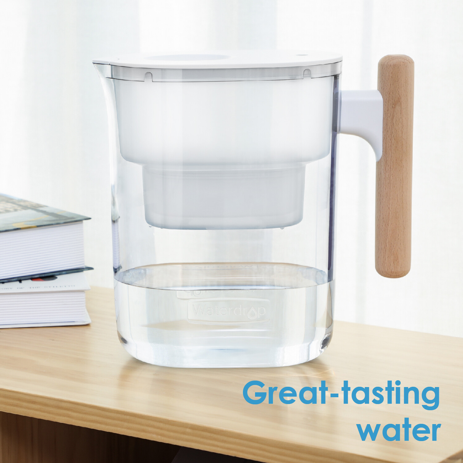 Waterdrop Chubby 10-Cup Water Filter Pitcher, NSF Certified,Long-Lasting 200 gal