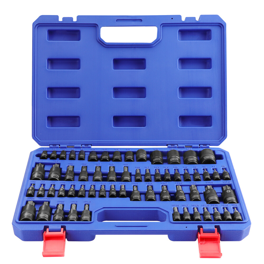 WORKPRO 60PC Female E-Torx Socket E4-E24 Star Socket BitT6-T70 TT6-TT70 TP8-TP60
