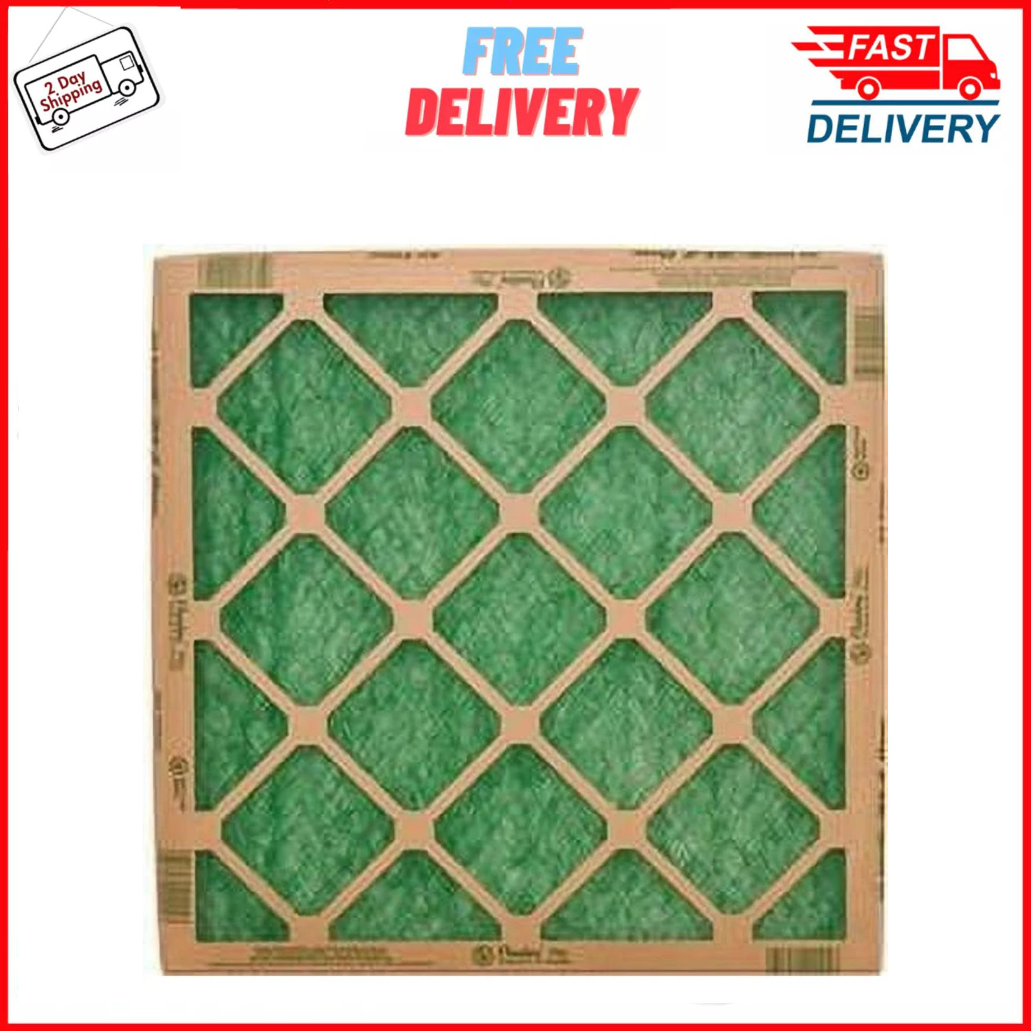 (4 Pack) Flanders Air Filters, 20" X 20" X 1" Precisionaire Nested Glass, Green