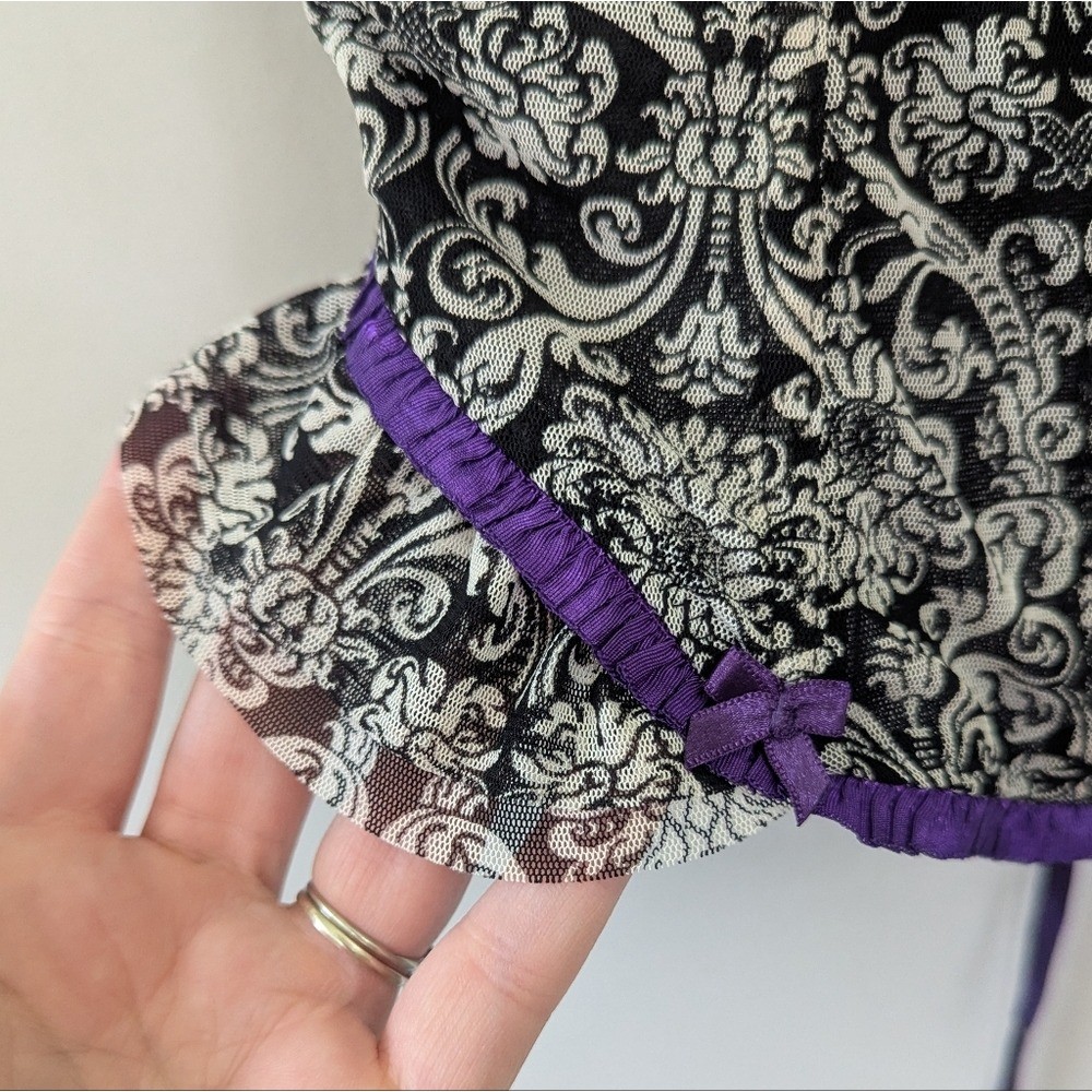 Cacique Baroque Mesh Corset Top Romantic Coquette Y2K Whimsigoth 18/20 Plus