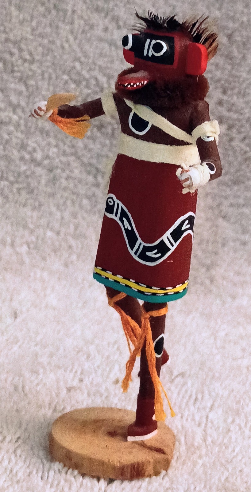 Two Miniature Hopi Kachinas Crow Mother And Bear Kachina Signed A.E. Lewis