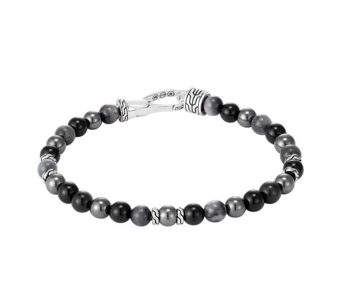 John Hardy Black Onyx Eagle Eye & Hematite Bracelet