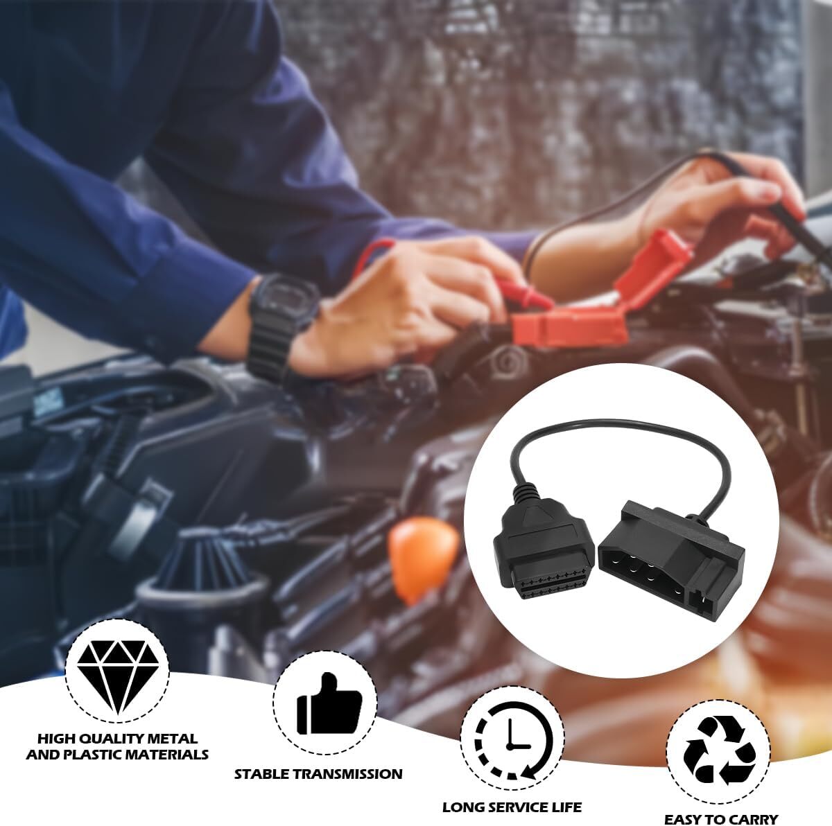 For Ford Engine Repair Tool 7 Pin OBD1 to OBD2 Cable Adapter Code Reader Scanner