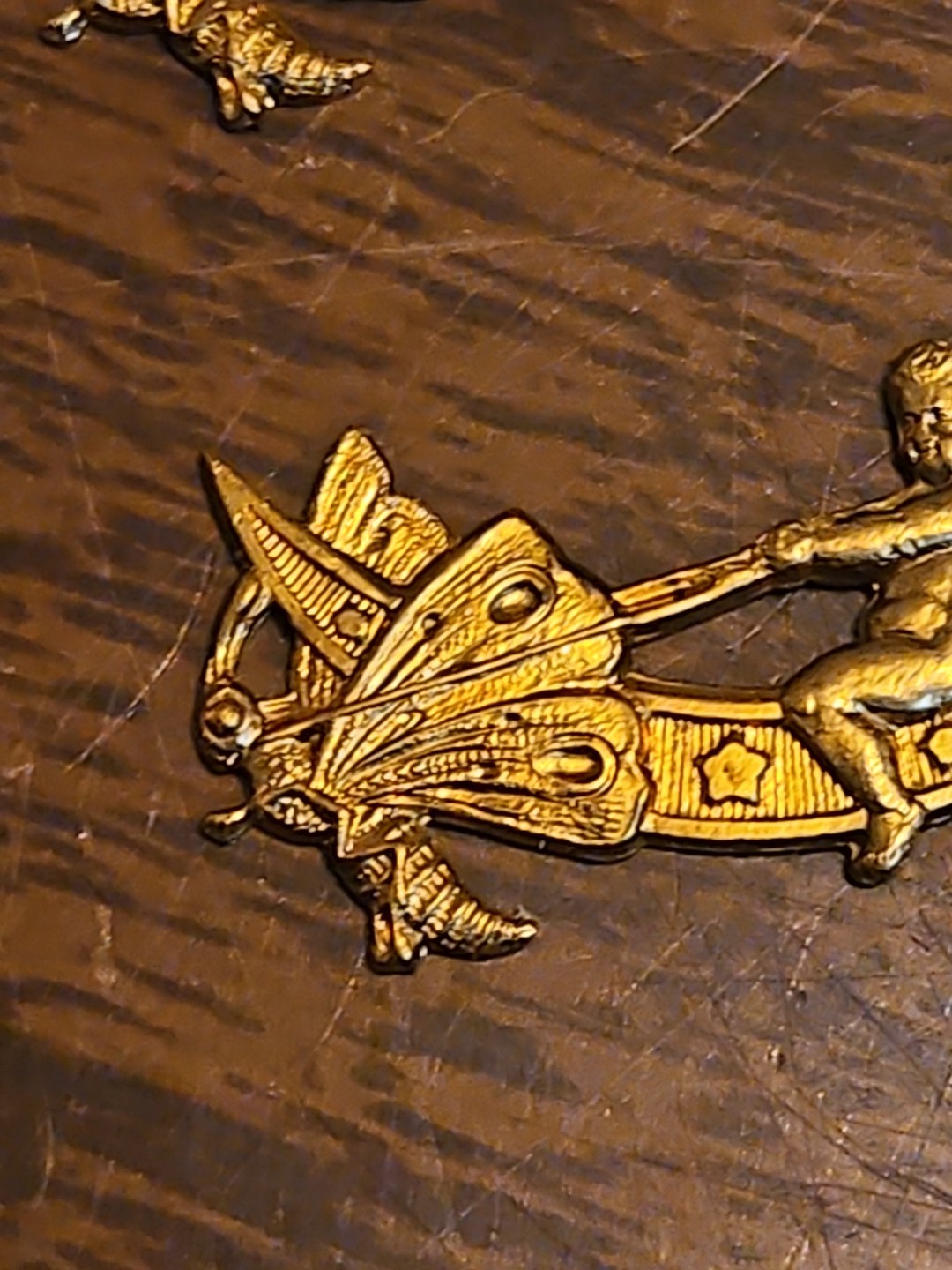 Lot Of 10 Cherub Moons France Vintage 60s Brass Stampings Findings Jewelry